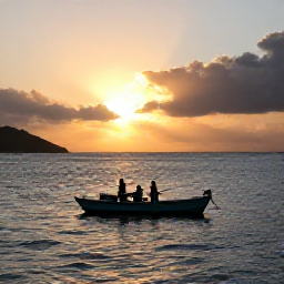 Caribbean Holidays, British Virgin Islands Fishing, Relaxed family enjoying a fishing trip at sunset near Tortola in the British Virgin Islands