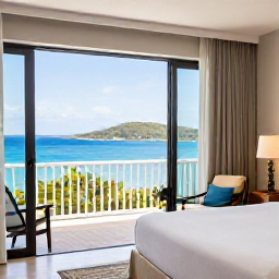 Caribbean Holidays, British Virgin Islands Honeymoons, Comfortable boutique Caribbean resort room opening onto a balcony with sea view in the British Virgin Islands