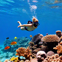 Caribbean Holidays, British Virgin Islands Nature, Snorkeller exploring a clear Caribbean bay with colourful coral, tropical fish and sunlit water around the British Virgin Islands