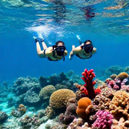 Caribbean Holidays, British Virgin Islands Tours, Snorkellers swimming above a colourful coral reef in the clear waters near Norman Island