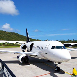 Caribbean Holidays, BVI Business Class, Relaxed traveller arriving at Terrance B. Lettsome International Airport in the British Virgin Islands, tropical scenery and clear blue sky