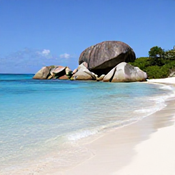 Caribbean Holidays, BVI Cruises, The white sands and distinctive granite boulders of The Baths on Virgin Gorda, viewed from clear shallow Caribbean water