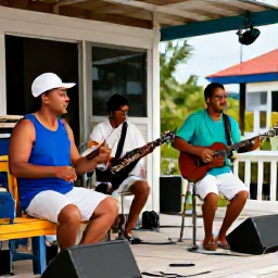 Caribbean Holidays, BVI Culture Holidays, Friendly local musicians performing Caribbean music at a small outdoor venue in Tortola, British Virgin Islands, during October