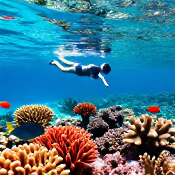 Caribbean Holidays, BVI December Tours, Visitors swimming and snorkelling beside colourful coral and tropical fish in clear Caribbean water near Virgin Gorda