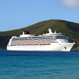 Caribbean Holidays, BVI February Cruises, A luxury cruise ship approaching Tortola in the British Virgin Islands under clear February sunshine, turquoise water and green hills in the background