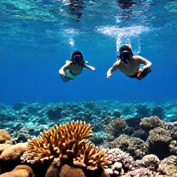 Caribbean Holidays, BVI Honeymoons April, Newlywed couple snorkelling above colourful coral reef in clear Caribbean water near the British Virgin Islands