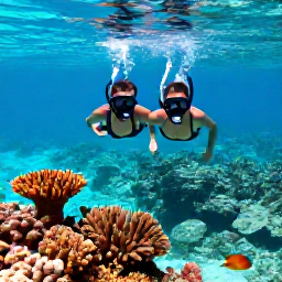 Caribbean Holidays, BVI Honeymoons May, Honeymoon couple snorkelling in clear turquoise water beside colourful coral and tropical fish near the British Virgin Islands