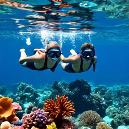 Caribbean Holidays, BVI Honeymoons October, A couple snorkelling together in clear Caribbean water near colourful fish and coral in the British Virgin Islands