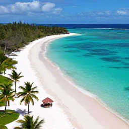Caribbean Holidays, BVI Instagram Spots, Aerial-style view of White Bay on Jost Van Dyke in February, with bright turquoise water, white sand, palm trees and small beach bars