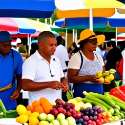 Caribbean Holidays, BVI January Holidays, Bustling Road Town market in the British Virgin Islands with fresh tropical produce, handmade crafts and friendly local traders