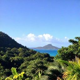 Caribbean Holidays, BVI January Nature, Bright January morning over Sage Mountain National Park in Tortola, British Virgin Islands, with lush forest, clear blue sky and distant turquoise sea