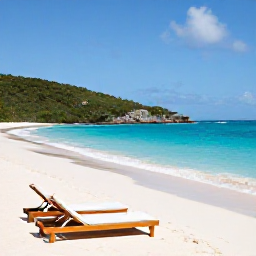 Caribbean Holidays, BVI Luxury December, Luxury beachfront resort on a British Virgin Islands beach in December, turquoise sea, white sand, elegant loungers and gentle sunshine