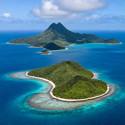 Caribbean Holidays, BVI Nature Holidays, Aerial view of the British Virgin Islands with green volcanic islands, turquoise sea, coral reefs and small sailing boats