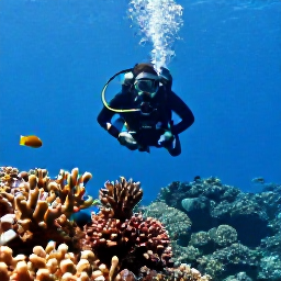 Caribbean Holidays, BVI Scuba Diving, Scuba diver exploring a colourful coral reef with angelfish and parrotfish near Tortola