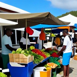 Caribbean Holidays, BVI September Holidays, Friendly local market in Tortola, British Virgin Islands, with fresh produce, Caribbean food and handmade crafts