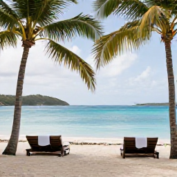 Caribbean Holidays, BVI Spa Breaks, Quiet beachfront spa in the British Virgin Islands with treatment cabanas, palm trees and calm turquoise water