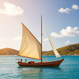 Caribbean Holidays, BVI Tours October, Traditional wooden sailing boat cruising between green British Virgin Islands in warm October sunshine