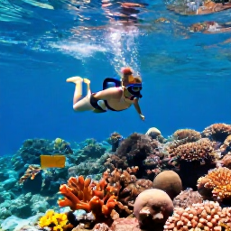 Caribbean Holidays, BVI Water Sports, Visitors snorkelling above a colourful coral reef in clear Caribbean water near the British Virgin Islands