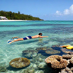 Caribbean Holidays, BVI Wellness Breaks, A snorkeller exploring clear shallow water above colourful coral and tropical fish near a quiet British Virgin Islands beach