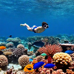 Caribbean Holidays, Caribbean Adventure Holidays, Family snorkelling in shallow crystal-clear water over a vibrant Caribbean coral reef with tropical fish