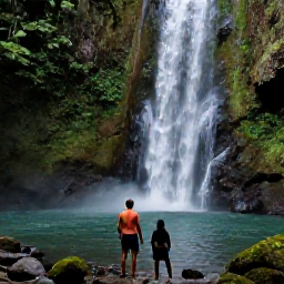 Caribbean Holidays, Caribbean Adventure Holidays, Visitors exploring a Caribbean rainforest waterfall and natural swimming pool with a knowledgeable local guide