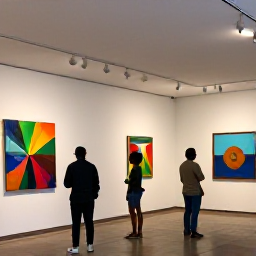 Caribbean Holidays, Caribbean Art Exhibitions, Visitors admiring vibrant paintings and photography in a modern art gallery in Kingston, Jamaica