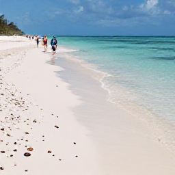 Caribbean Holidays, Caribbean Beachcombing, Visitors strolling along a sandy Caribbean beach during low tide, examining shells and natural treasures beside clear shallow water
