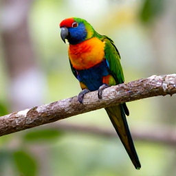 Caribbean Holidays, Caribbean Birdwatching, Colourful Caribbean parrot perched on a rainforest branch in soft morning light