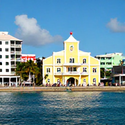 Caribbean Holidays, Caribbean City Breaks, A lively Caribbean city waterfront in November, with colourful buildings, palm trees, bright blue water and visitors exploring the promenade