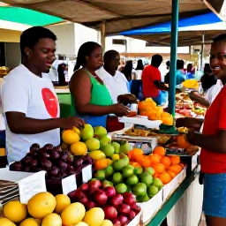 Caribbean Holidays, Caribbean City Breaks, Bustling Caribbean food market with colourful fruit, local spices, street-food stalls and smiling vendors