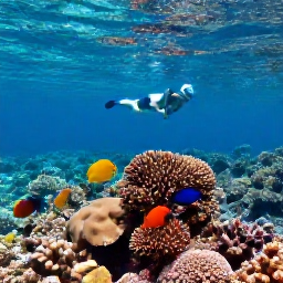 Caribbean Holidays, Caribbean Coral Reefs, Colourful Caribbean coral reef with tropical fish in clear turquoise water, viewed by a snorkeller