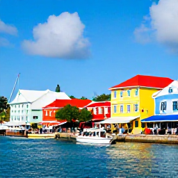 Caribbean Holidays, Caribbean Cruises, Colourful Caribbean waterfront with historic buildings, small boats and visitors exploring a lively island port