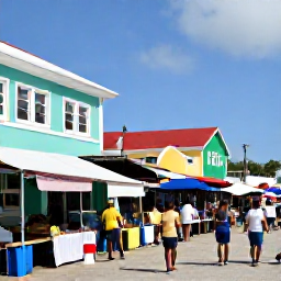 Caribbean Holidays, Caribbean Cruises May, Cruise passengers exploring a colourful Caribbean port with historic buildings and local market stalls