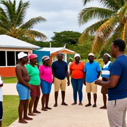 Caribbean Holidays, Caribbean Cultural Tours, Small group of travellers visiting a Caribbean heritage site with a local guide and respecting the surrounding community