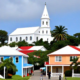 Caribbean Holidays, Caribbean Culture, A friendly Caribbean town with a historic church, colourful homes, tropical greenery and visitors greeting local residents