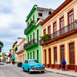 Caribbean Holidays, Caribbean Culture Holidays, Colourful historic streets in Havana, Cuba, with classic cars, colonial buildings and local people enjoying daily life