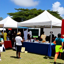 Caribbean Holidays, Caribbean Food Festivals, Colourful Caribbean street food festival with local dishes, market stalls and visitors enjoying live music in bright island sunshine