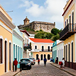 Caribbean Holidays, Caribbean Holidays in May, Historic Caribbean town with pastel buildings, a colonial fort and visitors walking through lively streets in May