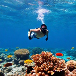 Caribbean Holidays, Caribbean Holidays October, Traveller snorkelling above colourful coral reef and tropical fish in clear Caribbean water