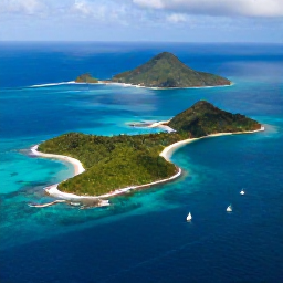 Caribbean Holidays, Caribbean Island Hopping, Aerial view of Saint Vincent and the Grenadines with turquoise sea, green islands and a sailing boat