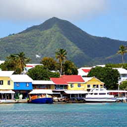 Caribbean Holidays, Caribbean Island Hopping, Bustling Kingstown waterfront in Saint Vincent, with colourful buildings, market stalls and green mountain scenery