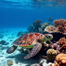 Caribbean Holidays, Caribbean January, Colourful Caribbean coral reef with tropical fish, sea turtles and clear shallow water in bright natural sunlight