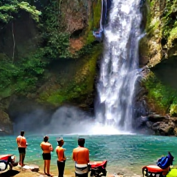 Caribbean Holidays, Caribbean Jeep Safaris, Caribbean jeep safari stopping beside a hidden waterfall and lush rainforest, with travellers exploring safely near clear water