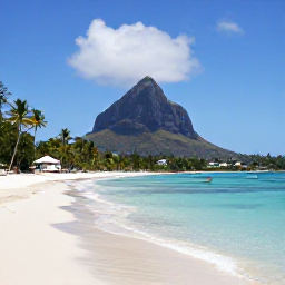 Caribbean Holidays, Caribbean Multi-Centre, A peaceful Nevis beach with Mount Nevis in the background, palm trees and a small boat on clear blue water