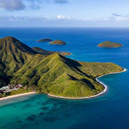 Caribbean Holidays, Caribbean Multi-Centre, Aerial view of Saint Vincent and the Grenadines, showing lush volcanic hills, turquoise sea and small islands scattered around the Caribbean