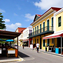 Caribbean Holidays, Caribbean Multi-Centre, Visitors walking through a colourful Caribbean capital with colonial buildings, caf&eacute;s and local market stalls