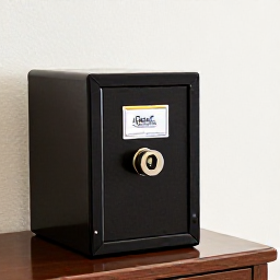 Caribbean Holidays, Caribbean Safety, Tourist checking a secure hotel room and locking a small travel safe in a bright Caribbean resort
