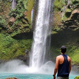 Caribbean Holidays, Caribbean Waterfalls, A knowledgeable local guide showing visitors a Caribbean waterfall and explaining the surrounding rainforest, relaxed authentic travel experience