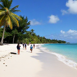 Caribbean Holidays, Caribbean Wildlife Reserves, A Caribbean coastal nature reserve with a sea turtle nesting beach, palm trees and visitors watching wildlife responsibly from a distance