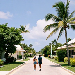 Caribbean Holidays, Cayman Adults Only, Couple exploring George Town and a quiet coastal road in Grand Cayman, with tropical scenery and bright Caribbean light